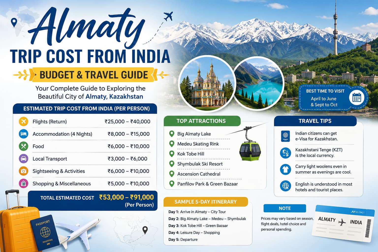 Almaty Trip Cost from India: Budget & Travel Guide