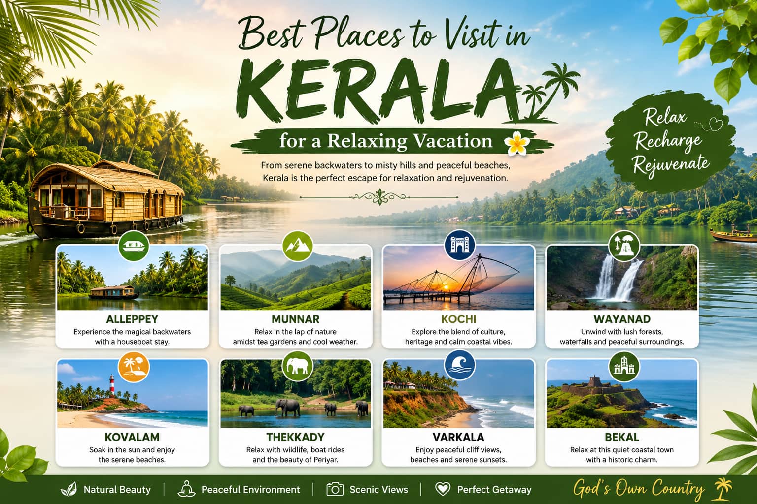 Best Places to Visit in Kerala for a Relaxing Vacation