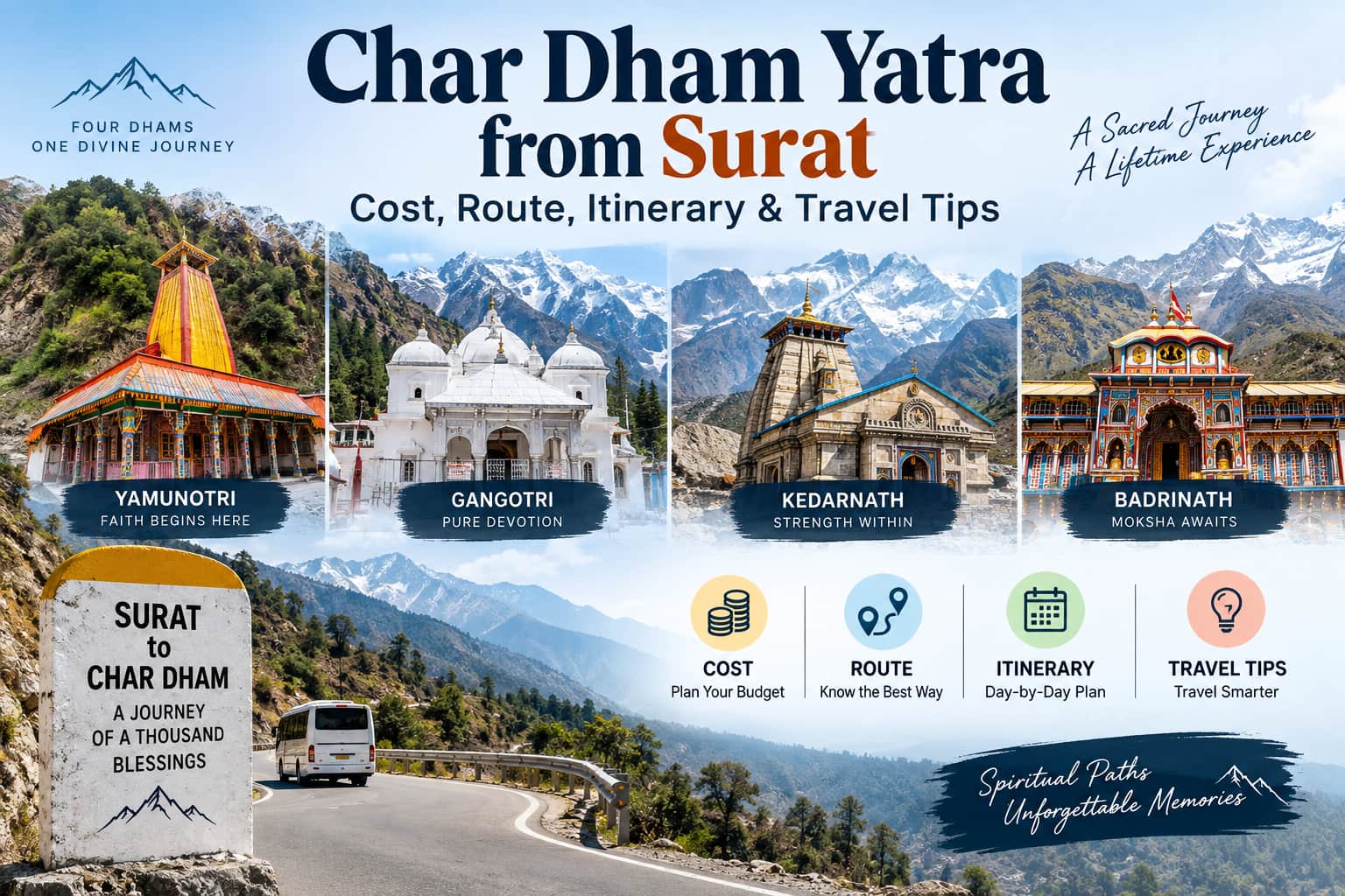 Char Dham Yatra from Surat Cost, Route, Itinerary & Travel Tips