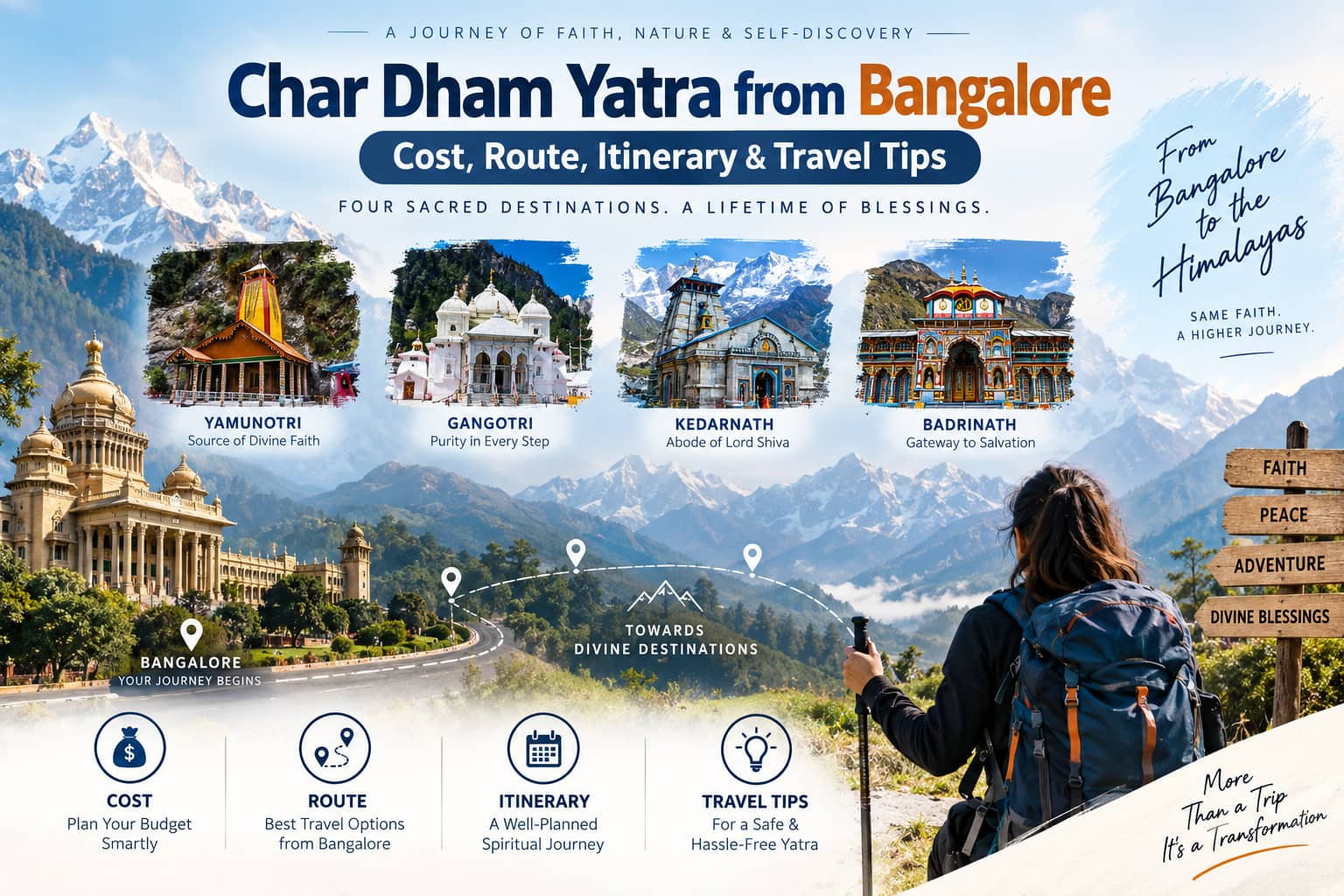 Char Dham Yatra from Bangalore: Cost, Route, Itinerary & Travel Tips