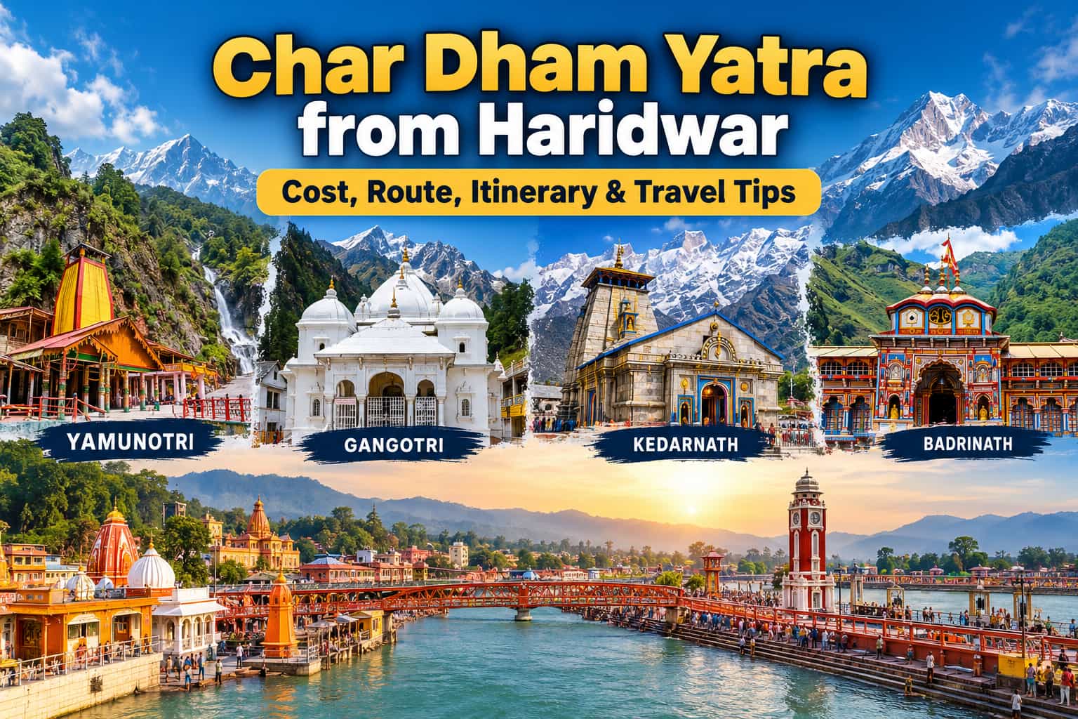 Char Dham Yatra from Haridwar: Cost, Route, Itinerary & Travel Tips