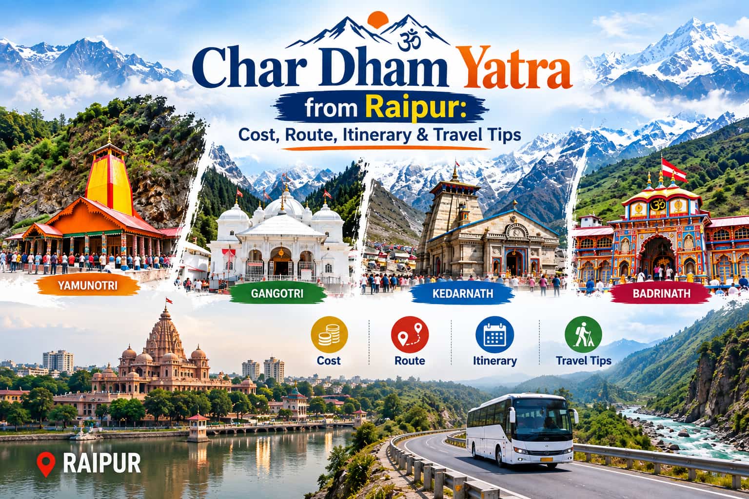 Char Dham Yatra from Raipur: Cost, Route, Itinerary & Travel Tips