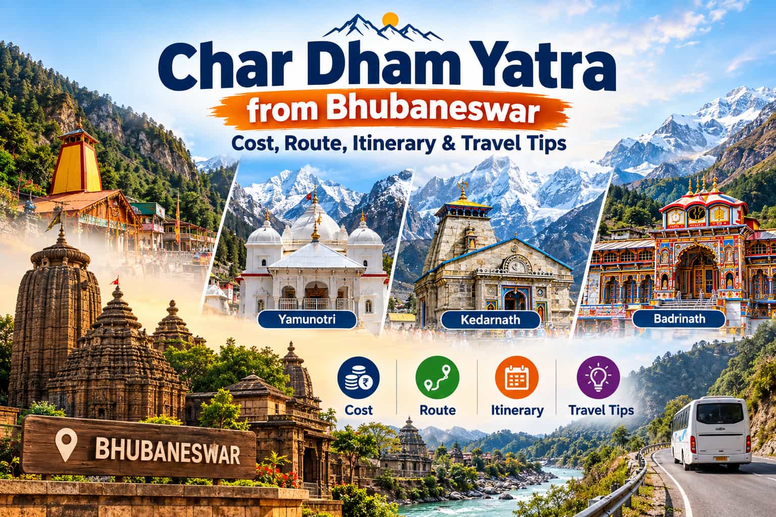 Char Dham Yatra from Bhubaneswar: Cost, Route, Itinerary & Travel Tips