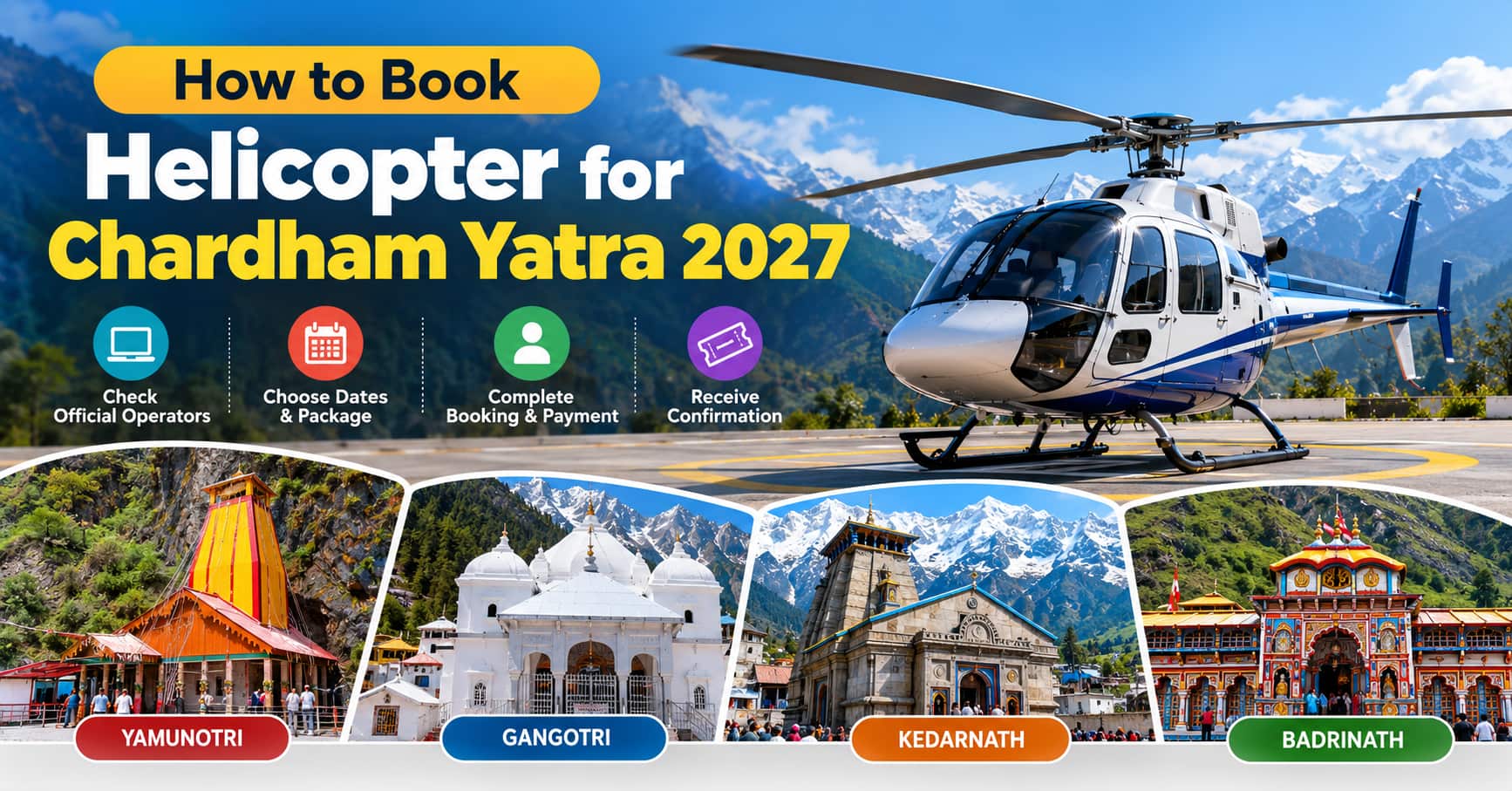 How to book helicopter for chardham yatra 2027